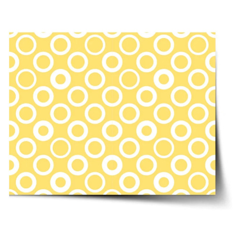 Plagát Biele korunky na žlté - 60x40 cm