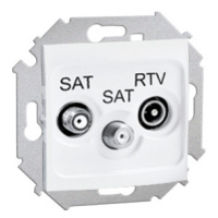 Zásuvka TV/R/SAT/SAT koncová 1dB (SS) biela SIMON15 (simon)