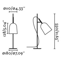 Stolová lampa Studio, ružová/čierna, oceľ, výška 55 cm