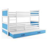 Expedo Poschodová posteľ FIONA 3 COLOR + matrac + rošt ZDARMA, 90x200 cm, biela/blankytná