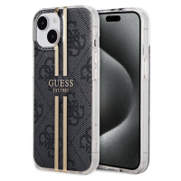 Guess IML 4G Gold Stripe Zadný Kryt pre iPhone 15 Black