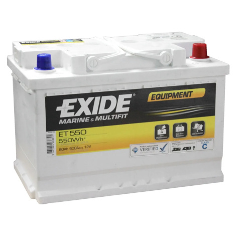 EXIDE EQUIPMENT 80Ah Autobatéria 12V, 600 A , ET550