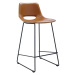 Koňakovohnedé barové stoličky z imitácie kože v súprave 2 ks (výška sedadla 65 cm) Zahara – Kave