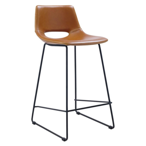 Koňakovohnedé barové stoličky z imitácie kože v súprave 2 ks (výška sedadla 65 cm) Zahara – Kave Kave Home
