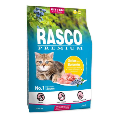 Krmivo Rasco Premium Kitten kura s čučoriedkou 2kg