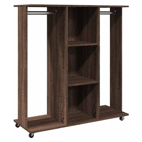 vidaXL Šatník s kolieskami hnedý dub 102x38x110 cm kompozitné drevo