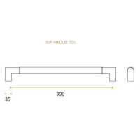 JNF - IN.07.701.C - MADLO NEM - nerez matná/béžová koža 900 mm na sklo (kus)