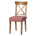 Dekoria Sedák na stoličku Ingolf, červeno-biele káro, návlek na stoličku Inglof, Quadro, 136-16