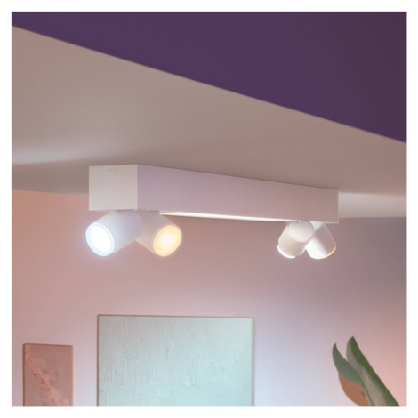 Stropné bodové svietidlo Philips Hue Centris LED, biele, 4 svetlá, RGB CCT