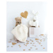 Plyšový zajačik na maznanie Bunny Flower Box Doudou et Compagnie biely 10 cm v darčekovom balení