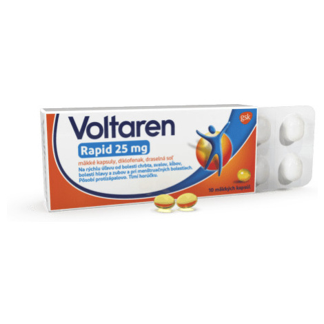 VOLTAREN Rapid 25 mg pre rýchlu uľavu od bolesti 10 kapsúl