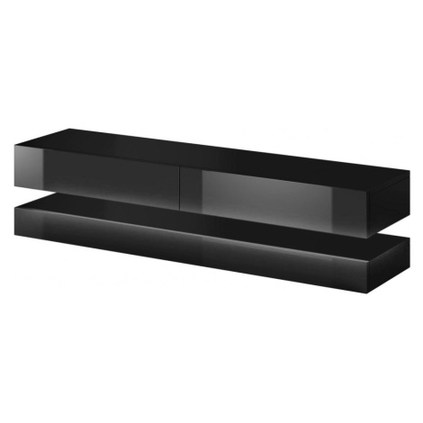 TV stolík Fly 140 cm čierny mat/čierny lesk VIVALDI