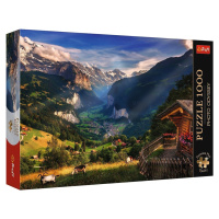 Trefl Puzzle 1000 Premium Plus - Foto Odysea: Údolie Lauterbrunnen, Švajčiarsko