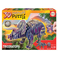 Puzzle dinosaurus Triceratops 3D Creature Educa dĺžka 43 cm 67 dielov od 6 rokov