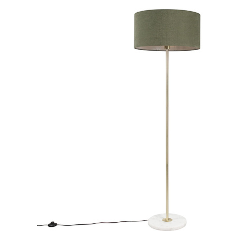 Stojacia lampa mosadz so zeleným tienidlom 50 cm - Kaso