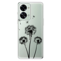 Odolné silikónové puzdro iSaprio - Three Dandelions - black - OnePlus Nord 2T 5G