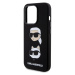 Karl Lagerfeld Liquid Silicone Karl and Choupette Heads Zadný Kryt pre iPhone 15 Pro Black