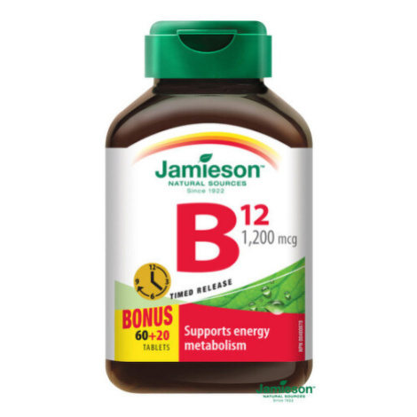 JAMIESON Vitamín B12 s postupným uvoľňovaním 60 + 20 tabliet ZADARMO