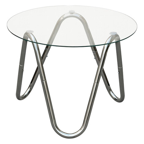 Okrúhly odkladací stolík so sklenenou doskou ø 50 cm Ventana Round – Leitmotiv