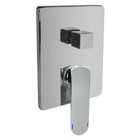 Mereo Sprchová podomietková batéria s prepínačom, Mada, Mbox, hranatý kryt, chróm CBQ60106MC