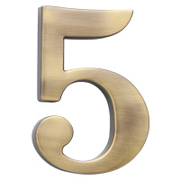Cobra Číslica 5 - 5 cm, česaný bronz