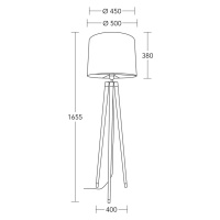 HerzBlut Briany stojaca lampa, rám prírodný dub