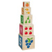 Drevená skladacia veža Color Stacking Tower Eichhorn 5 farebných kociek a 5 tvarov od 12 mes