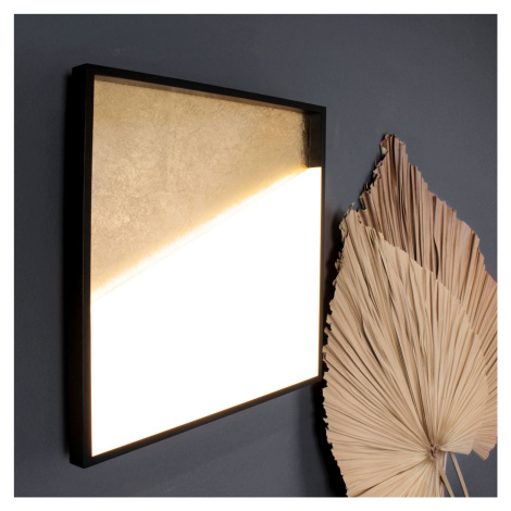 Nástenné svietidlo LED Vista, zlatá/čierna farba, 30 x 30 cm Eco-Light