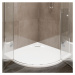 MEREO - Štvrťkruhová sprchová vanička s oblým krytom sif., 90x90x3 cm, vr. sif., bez nožičiek, l