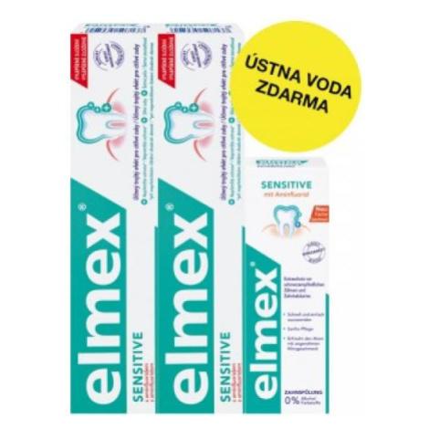 Elmex Sensitive duopack – 2x zubná pasta + 100 ml ústna voda