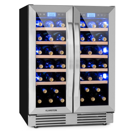 Klarstein Vinovilla Duo 42 2-zónová chladnička na víno, 126l, 42 fliaš, 3 farby, sklená