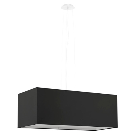 Čierne závesné svietidlo so skleneno-textilným tienidlom Gryfin Bis – Nice Lamps