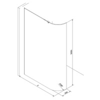 MEXEN - KIOTO walk-in 110x200 cm 8mm, transparent samostatné sklo zaoblené 800-110-000-00-06