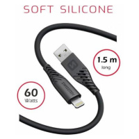 SWISSTEN DÁTOVÝ KÁBEL SOFT SILICONE USB / LIGHTNING 1,5 M 60W ČIERNY