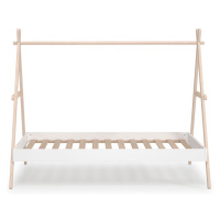 Biela/prírodná domčeková detská posteľ z borovicového dreva 90x200 cm Trufa – Marckeric