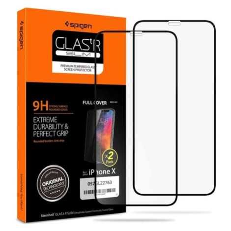 Spigen Glass FC 2 Pack tvrdené sklo iPhone 11 Pro/XS/X čierne