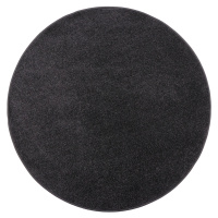Kusový koberec Eton černý 78 kruh - 160x160 (průměr) kruh cm Vopi koberce