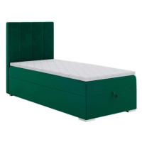 Čalúnená posteľ Lara 90x200, zelená, vr. matraca a topperu