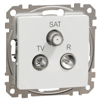 TV-R-SAT zásuvka priebežná 10dB, Biela, Sedna Design (Schneider)