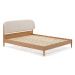 Dvojlôžková posteľ z jaseňového dreva s roštom v béžovo-prírodnej farbe 160x200 cm Octavia – Kav
