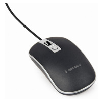 GEMBIRD myš MUS-4B-06-BS, drátová, optická, USB, černá/stříbrná