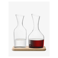 Sada karáf na vodu a víno & dubový podstavec Wine, 1.2 L / 1.4 L, číre - LSA International