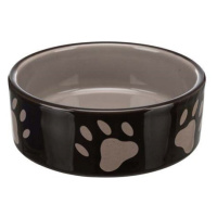 Trixie Bowl, with paw prints, ceramic, 0.3 l/ř 12 cm, brown/taupe