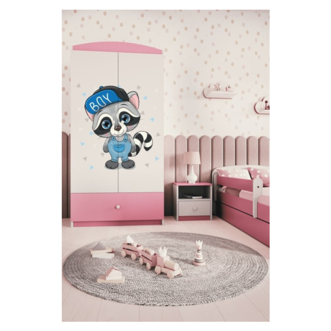 Detská skriňa Babydreams 90 cm mýval ružová