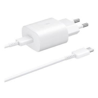 Samsung sieťová nabíjačka EP-TA800EWE + kábel EP-DA705BWE USB-C, 25W, biela, (bulk)