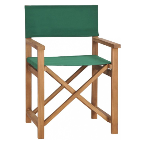 Režisérska stolička teakové drevo Dekorhome Zelená,Režisérska stolička teakové drevo Dekorhome Z vidaXL