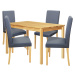 Jedálenský stôl 8848 lak + 4 stoličky PRIMA 3038 sivá/svetlé nohy