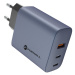 Forcell F-Energy GaN VT-42B, 65W 4A, 2xUSB-C, USB-A, PD, Quick Charge 4.0, sivo-čierna