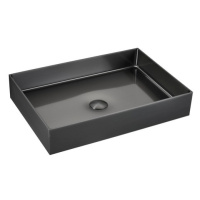 Umývadlo na dosku vo farbe gun metal SAT Aurum 55x38 cm bez prepadu SATAUR5538BGM