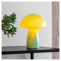 Dyberg Larsen Stolná lampa Mushroom, zelená, výška 23 cm, sklo